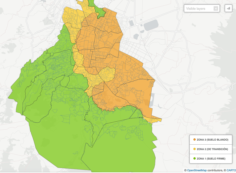 mapa de tipos de suelo en CDMX